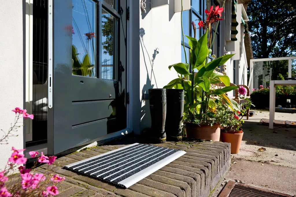 Alu Fußmatte Anthrazit 40x60cm Mit Nadelfilz Einsatz - Anlaufkante Beidseitig