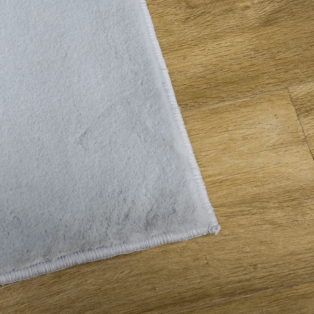  HOMCOM Flauschiger Teppich Kurzflor Anti-Rutsch Unterseite Für Wohnzimmer Schlafzimmer Modern Grau 160 X 230 Cm