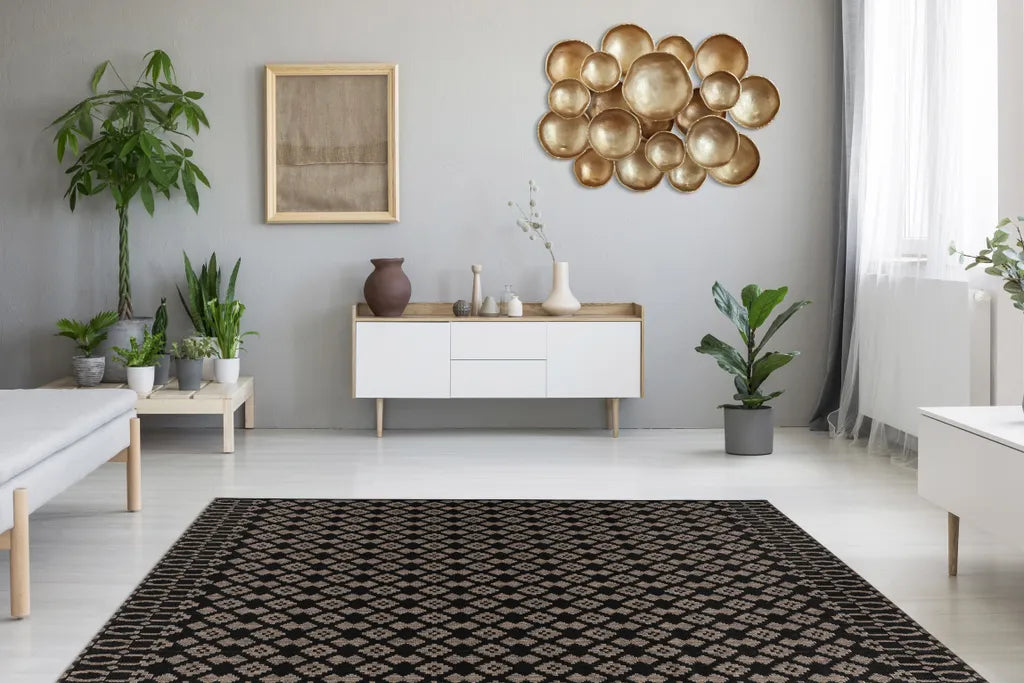  Kayoom - Kurzflor Teppich Splash 700 Schwarz Grösse: 200cm X 290cm