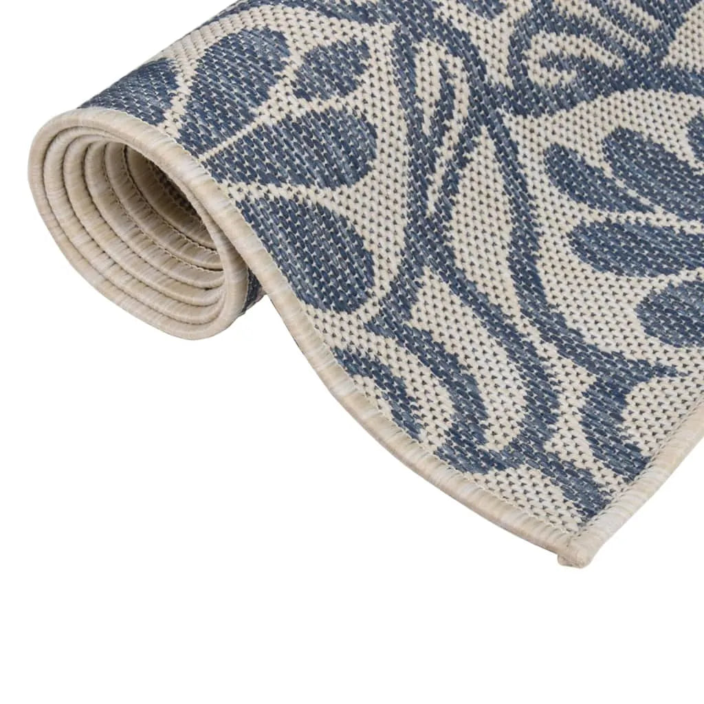  VidaXL Outdoor-Teppich Flachgewebe 160x230 Cm Blaues Muster