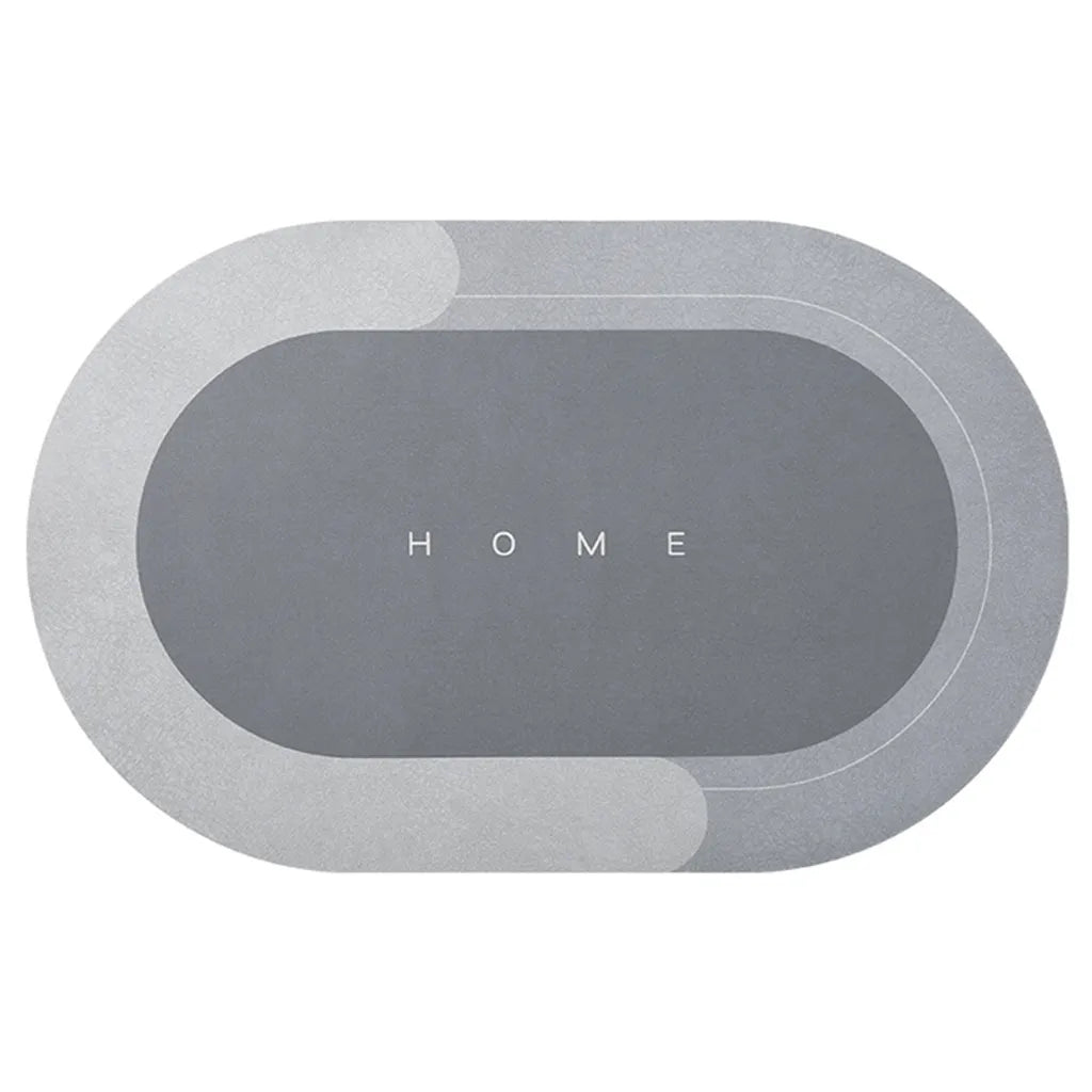  40*60cm Grau Oval Badematten Super Absorbierende Weicher Teppich Rutschfester Einfachheit Badezimmerteppich Bodenmatte