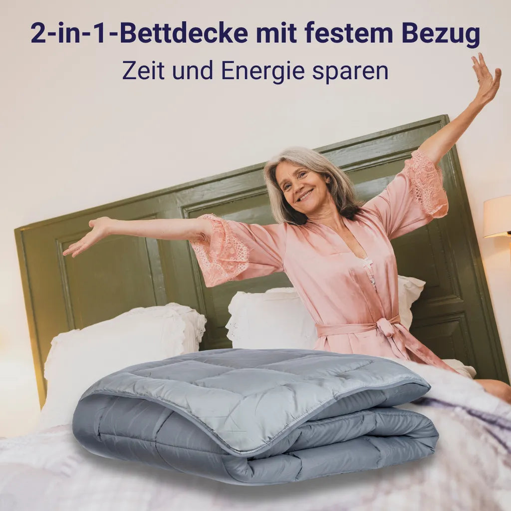  HUDSON Leichte Mikrofaser Bettdecke 200g / M² 140x200cm Stahl & Silber