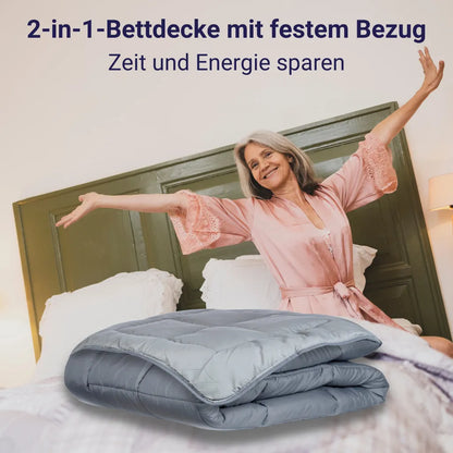  HUDSON Leichte Mikrofaser Bettdecke 200g / M² 140x200cm Stahl & Silber