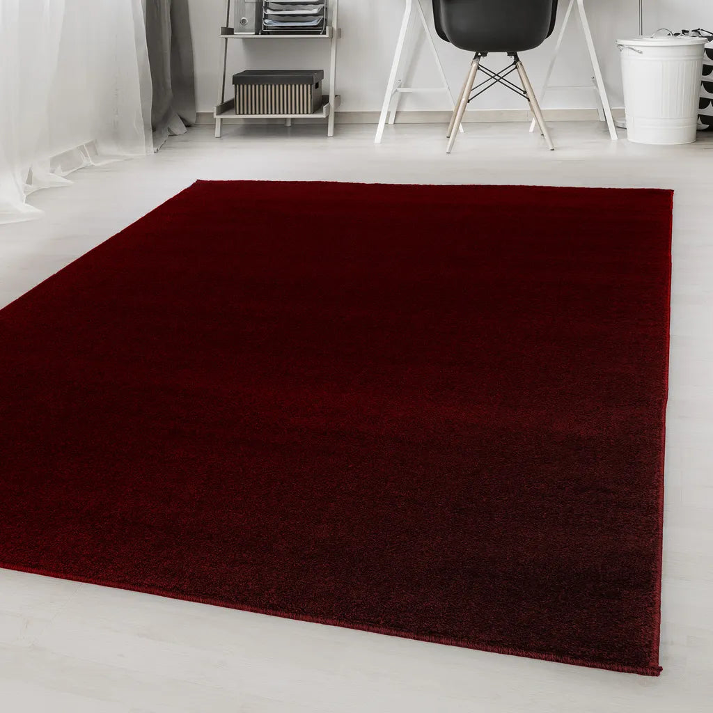  Wohnzimmerteppich,einfarbig Gabbeh Optik,kurzflor,fachflor,Farbe:Rot, Farbe:ROT, Grösse:200 Cm X 290 Cm