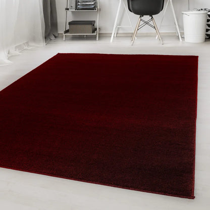  Wohnzimmerteppich,einfarbig Gabbeh Optik,kurzflor,fachflor,Farbe:Rot, Farbe:ROT, Grösse:200 Cm X 290 Cm