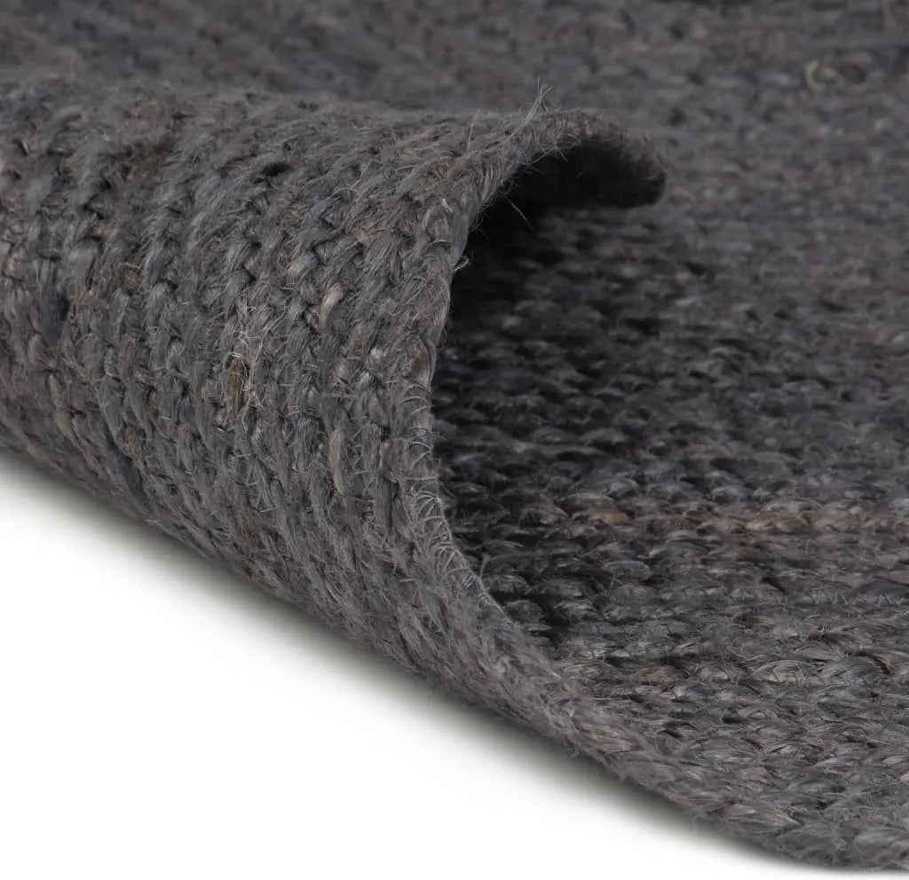  VidaXL Teppich Handgefertigt Jute Rund 180 Cm Dunkelgrau