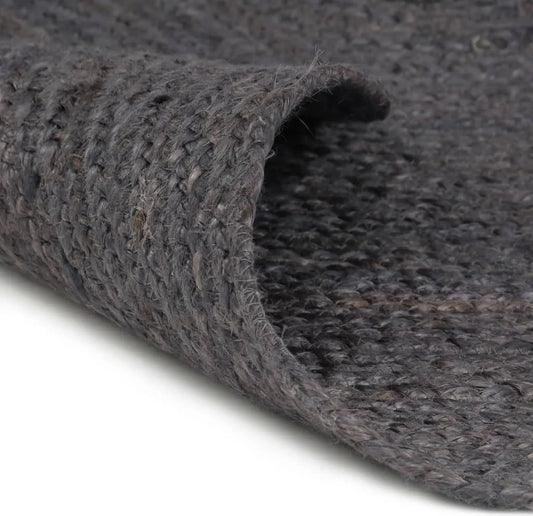  VidaXL Teppich Handgefertigt Jute Rund 180 Cm Dunkelgrau