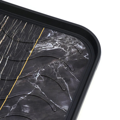  Deco Schuhablage Schuhabtropfschale Schuhtablett Schuhwanne Matte 38 X 75 Cm MARBLE BLACK Stein-Optik Marmor-Motiv