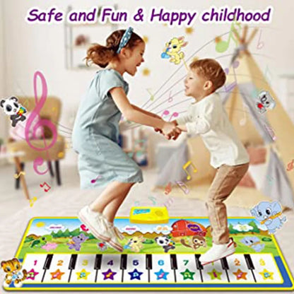 Kinder Klaviermatte, Baby Musikmatte Spielzeug Ab 1 Jahr, Musik Tanzmatte Mit 10 Klaviertasten, Lernspielzeug Geschenke Für Jungen Mädchen Kleinkinder (100 X 36 Cm)