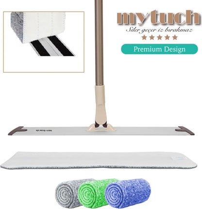  Mytuch Multifuntionaler Mopp Rosegold Bodenwischer Set Mit 3 Mikrofaser Pads Ultra Flach
