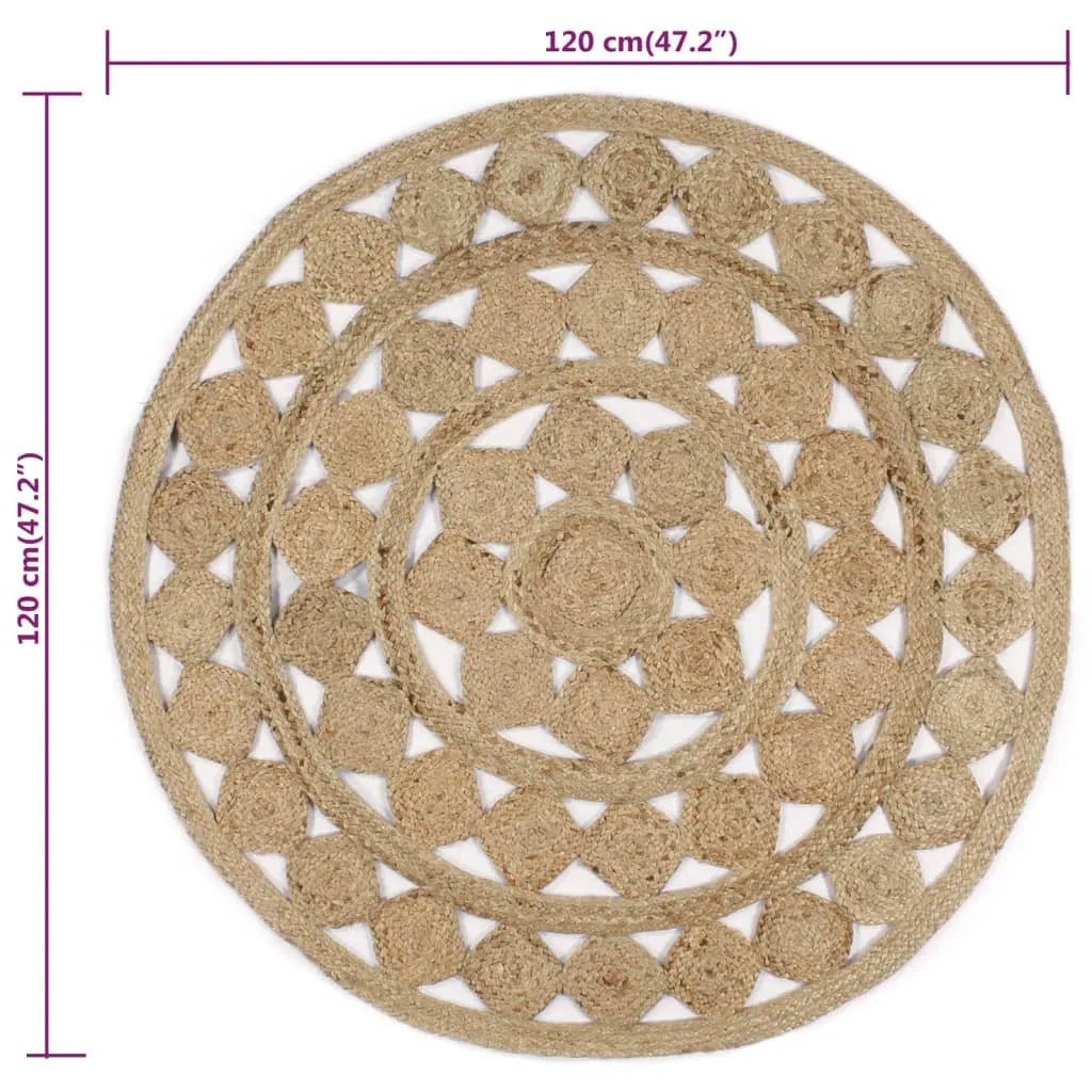  VidaXL Teppich Handgefertigt Jute Geflochten 120 Cm