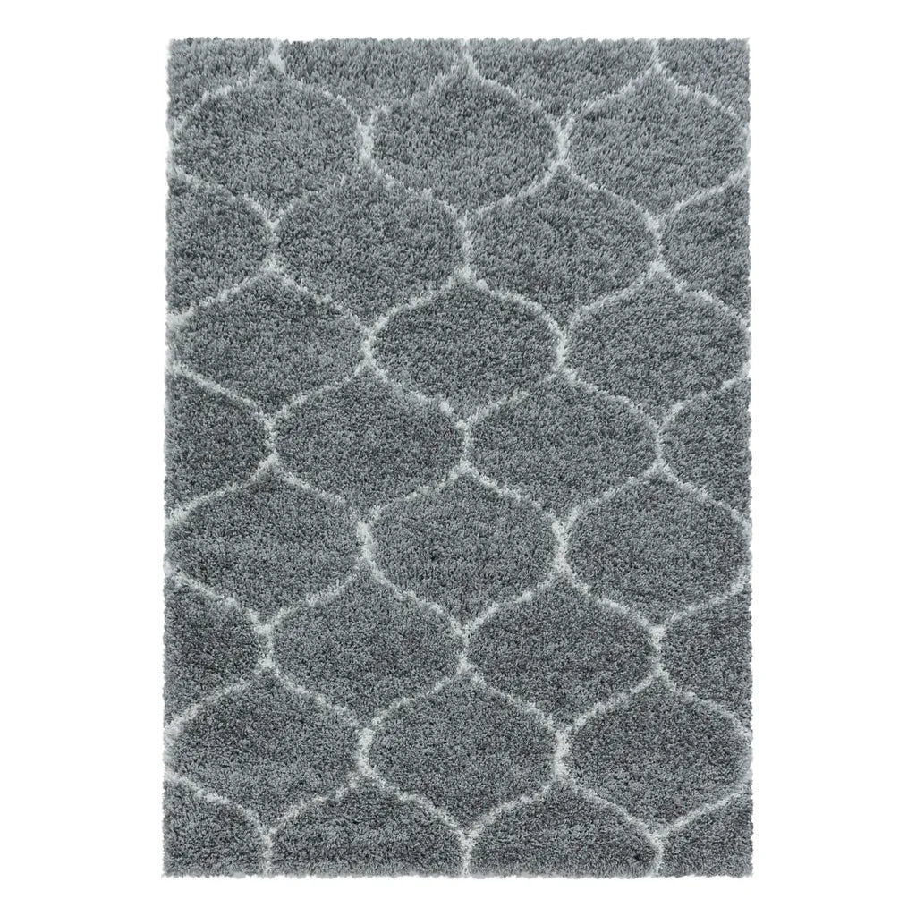  Wohnzimmerteppich,hochflor Shaggy,designer Teppich,Kachel Muster,Farbe:Rosa, Farbe:GRAU, Grösse:240 Cm X 340 Cm