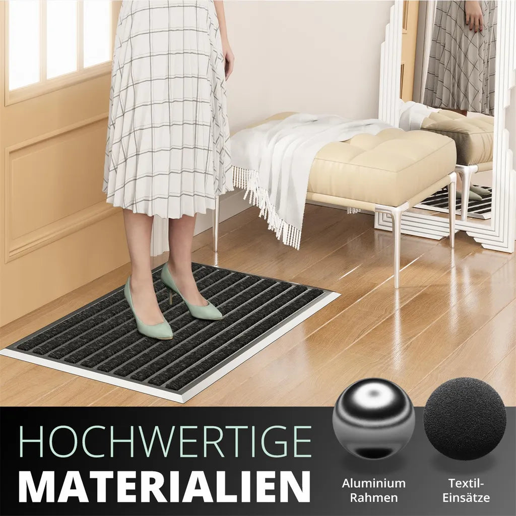  Fußmatte Außen Grau 55 X 90 Cm, Aluminium Fußmatten, Fußabtreter Außen, Schmutzfang Alu, Schmutzfangmatte Außenbereich, Fussmatte Aussenbereich, Türmatte Außen, Fußabstreifer Hauseingang, Abtreter