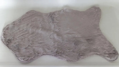  Fellteppich Dekofell 60x90cm Grau Kaminvorleger Kunstfell Fellimitat Bettvorleger