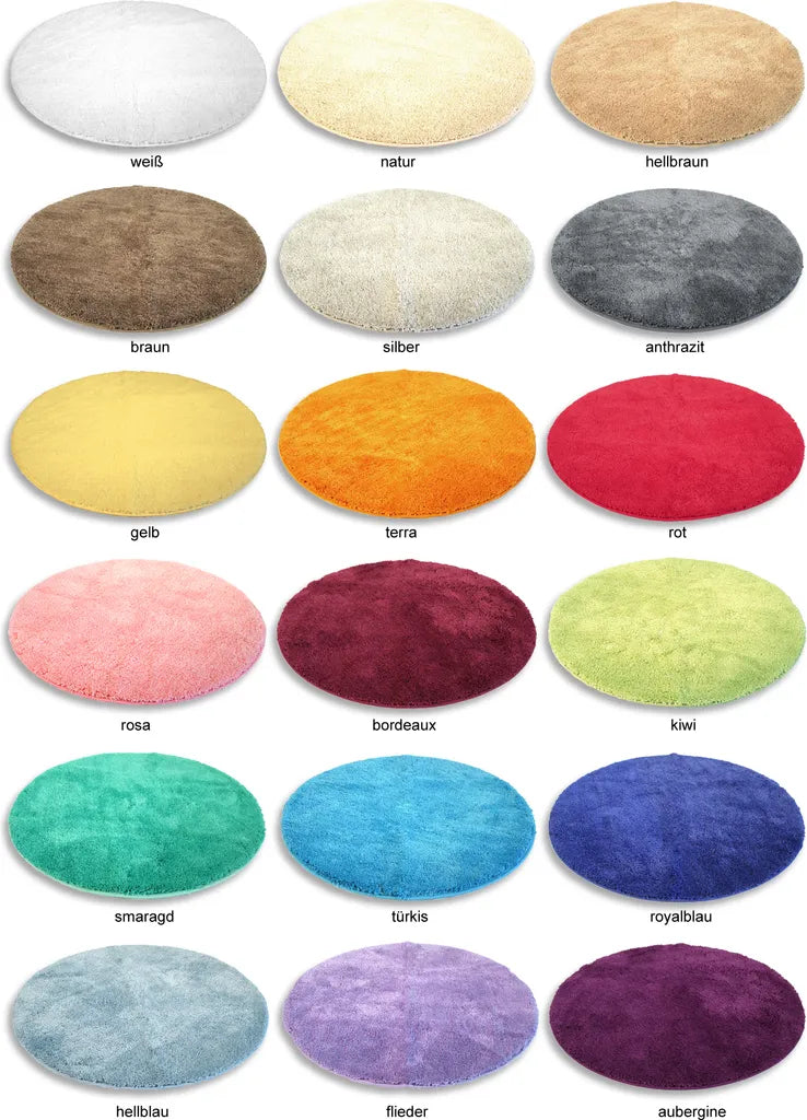 Mikrofaser-Badematte 90 Cm Rund, Hellblau 90cm