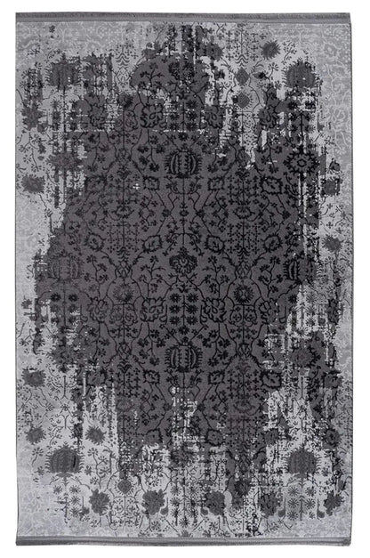  Merinos Granada Teppich Grau Mit Fransen- Grey 33370 120 X 170