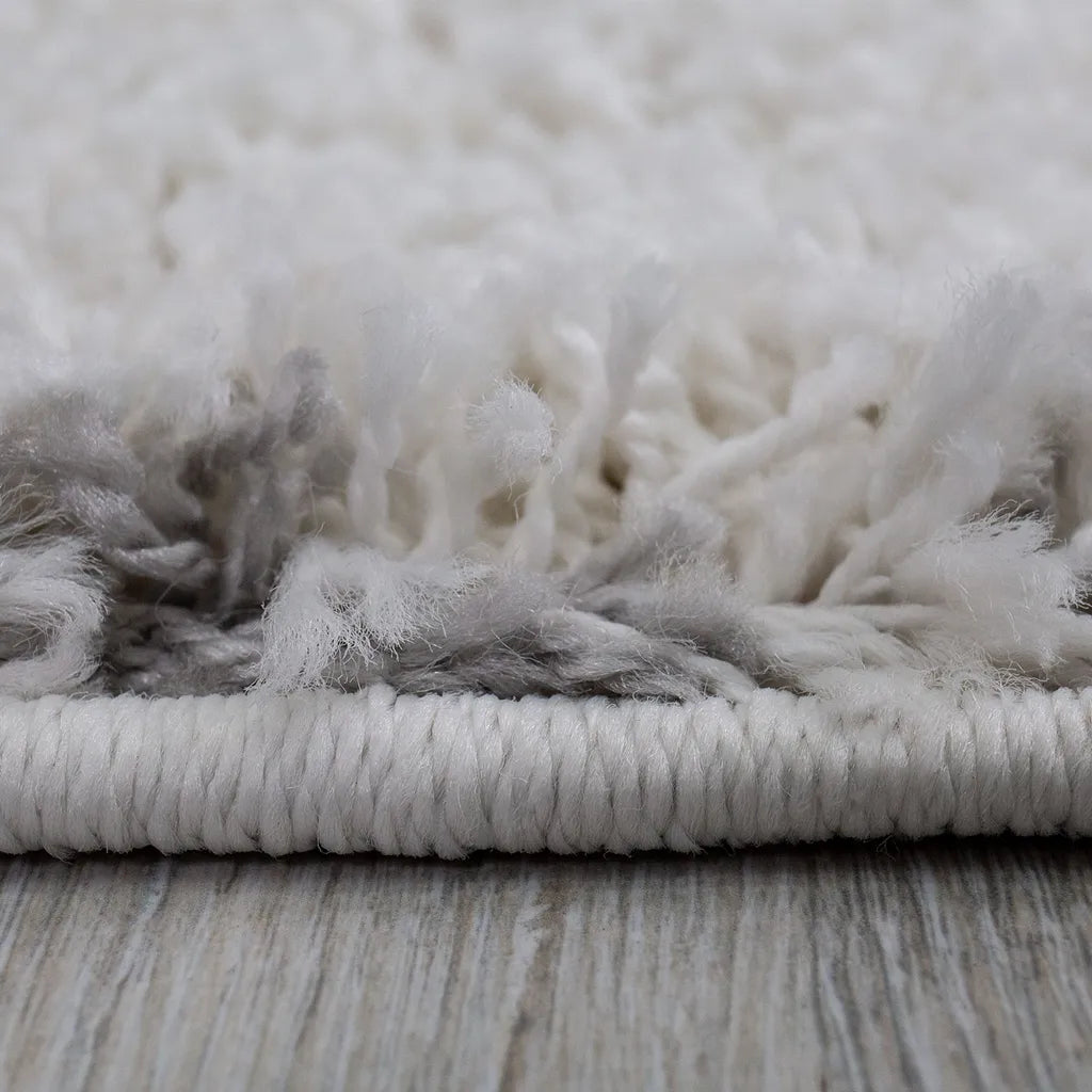  Hochflor Teppich, Weicher Wohnzimmer Shaggy Skandinavischer Stil Raute, Maße:160x220 Cm