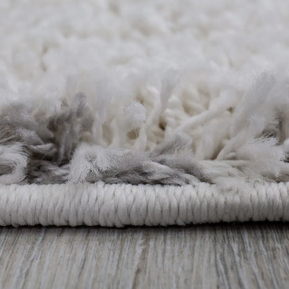  Hochflor Teppich, Weicher Wohnzimmer Shaggy Skandinavischer Stil Raute, Maße:160x220 Cm