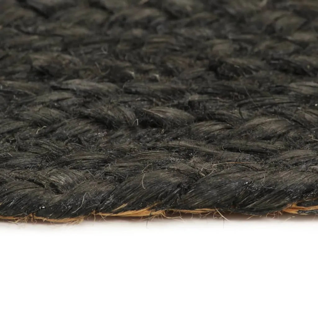  VidaXL Wendeteppich Geflochten Anthrazit Und Natur 90 Cm Jute Rund