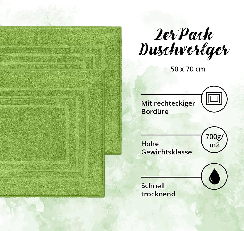  2er-Pack Frottee Duschvorleger 50x70 Cm Grün
