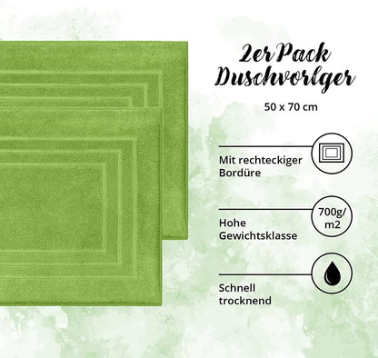  2er-Pack Frottee Duschvorleger 50x70 Cm Grün