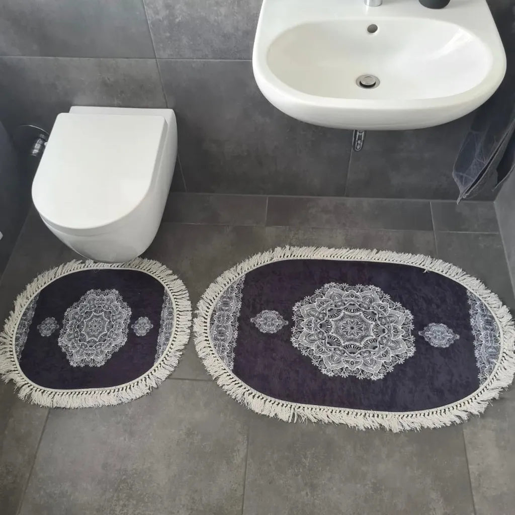  Roland Badematten WC Teppich Set Oval In Verschiedenen Farben Rosé