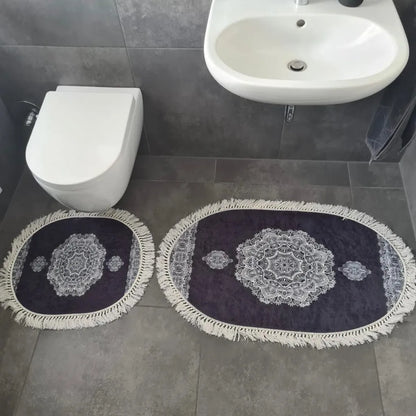  Roland Badematten WC Teppich Set Oval In Verschiedenen Farben Rosé