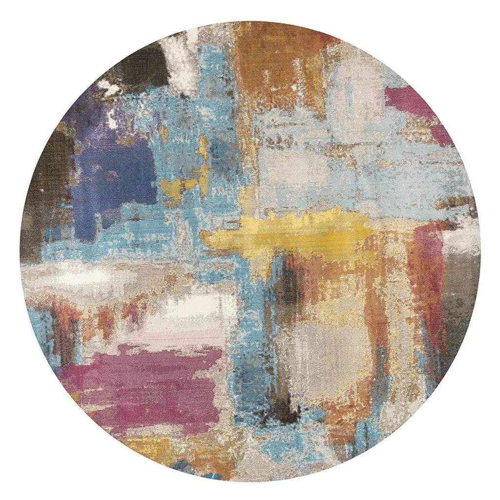  Teppich Orientalisch Picasso Artisan Traditioneller Teppich Kurzflor - Mehrfarbig - 200 CM - Rund