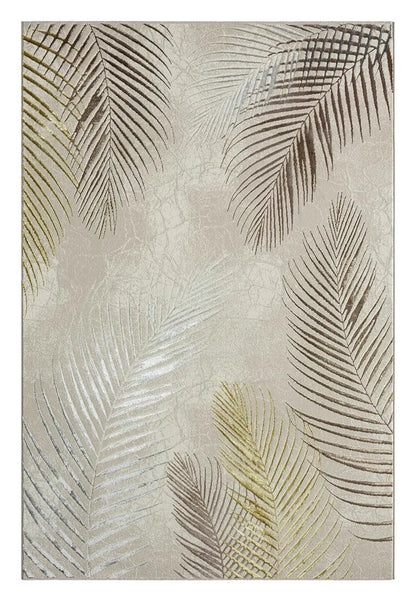  Teppich - Creme - Goldfarben - 80 X 300 Cm - Mit Federmotive