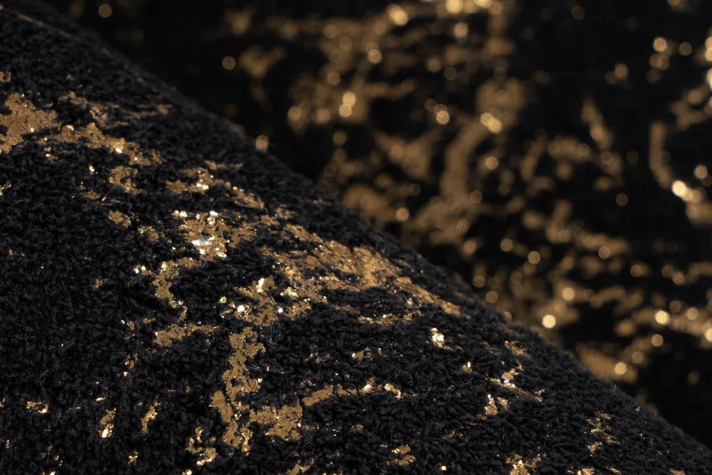  Kayoom - Hochflor Teppich Bijou 225 Schwarz / Gold Grösse: 80cm X 150cm