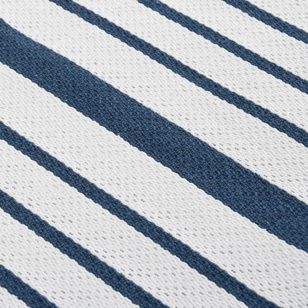  VidaXL Teppich Marineblau 100x300 Cm Baumwolle