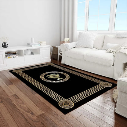  Teppich & Läufer Olymp Flach 7x Größen Schwarz & Gold 6mm HLO-JE43 160x230 Cm (3,68m²)