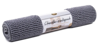  GÖZZE Chenille Badteppich 60x100 Cm Badvorleger Anti-Rutsch-Beschichtung Anthrazit