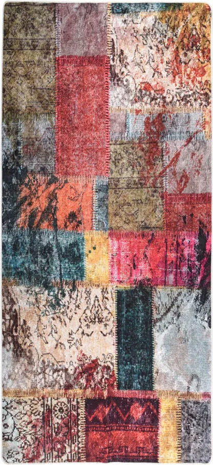  VidaXL Teppich Waschbar Patchwork 80x300 Cm Mehrfarbig Rutschfest