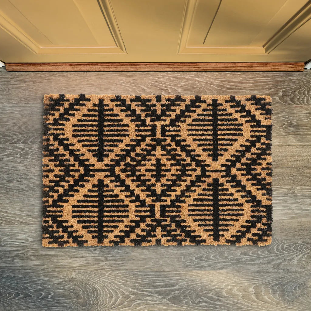  Relaxdays Kokos Fußmatte Mit Geometrischem Muster