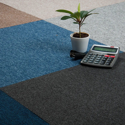  Teppichfliesen Selbstliegend Schatex Living ''2621 Hellblau'' Schlinge | 1 Teppichfliese = 50 X 50 Cm - Ideal Für Zuhause