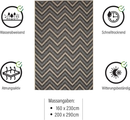  In- & Outdoor-Teppich Clyde Wetterfester Sommerteppich Moderne Designs Chevron 200x290 Cm
