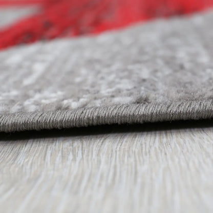 Milano9121 Rot Trendiger Kurzflor Teppich, Sternmuster, Maße:120x170 Cm