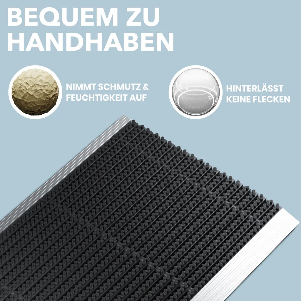  Fußmatte Außen Alu Mit Bürsten Schwarz, Schmutzfangmatte 60 X 90 Cm, Fußmatte Aussenbereich, Aluminium Türmatte Außen, Fußabtreter Außen, Schuhabstreifer Hauseingang, Bürstenmatte Outdoor, Abtreter
