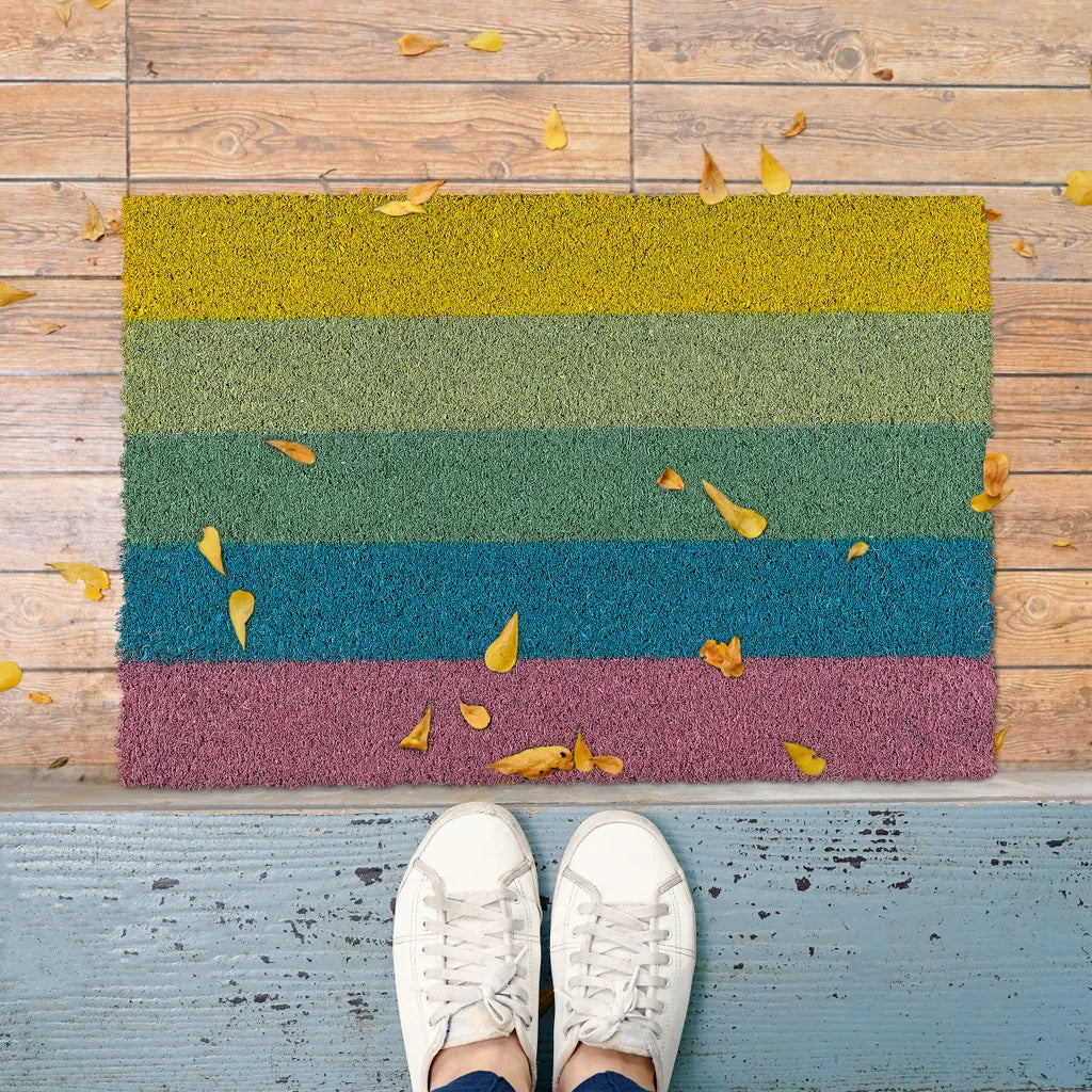  Relaxdays Fußmatte Kokos Regenbogen