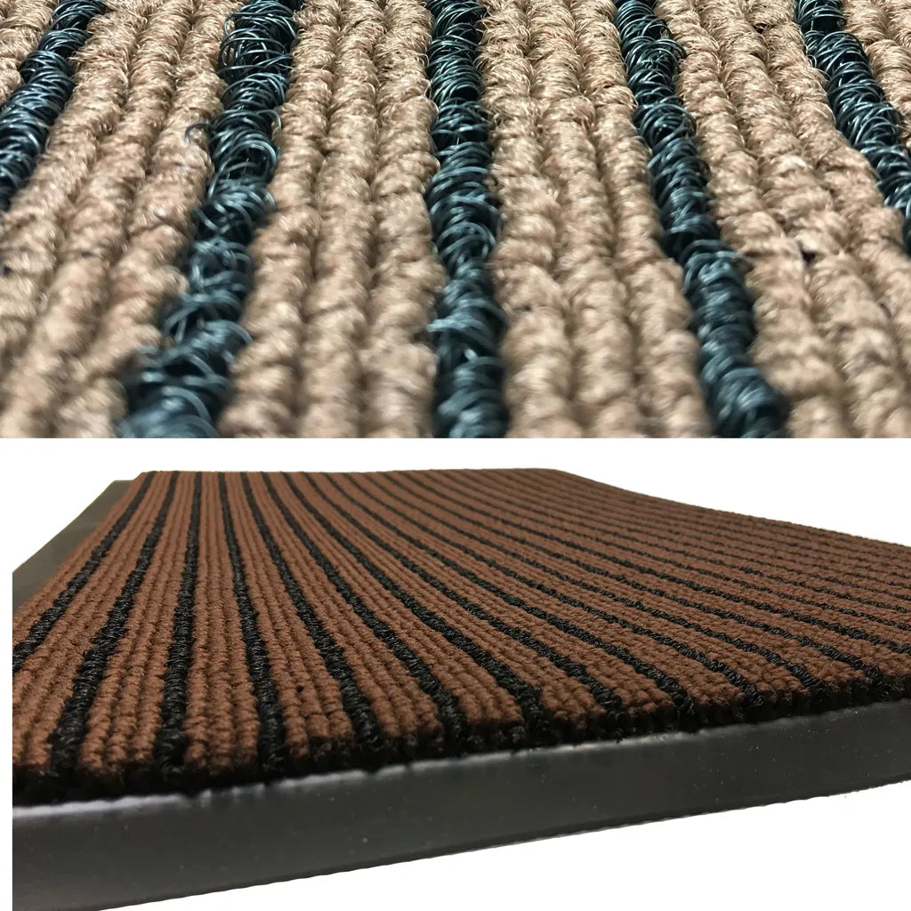  WEST & EAST Schmutzfangmatte - Braun-Schwarz 60 X 90 Cm - Fußabtreter - Sauberlaufmatte - Fußmatte - Bodenmatte - Türmatte - Fussmatte Innen Und Außen - Für Eingangsbereich - Rutschfest -Waschbar