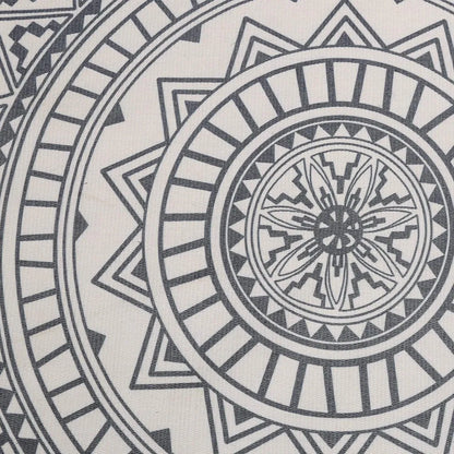  Runder Teppich 120 Cm. Teppich Rund Mit Fransen Rutschfest, Handgewebt Und Pflegeleicht - Böhmisches Mandala Muster Baumwollteppich