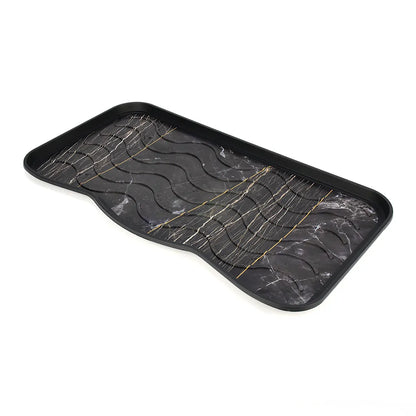  Deco Schuhablage Schuhabtropfschale Schuhtablett Schuhwanne Matte 38 X 75 Cm MARBLE BLACK Stein-Optik Marmor-Motiv