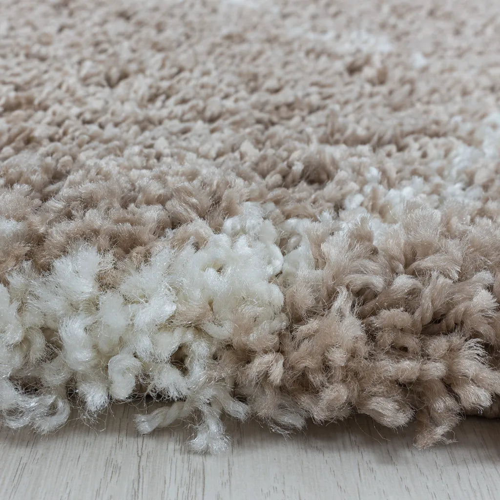  Wohnzimmerteppich,hochflor Shaggy,designer Teppich,Kachel Muster,Farbe:Beige, Farbe:BEIGE, Grösse:160 Cm X 230 Cm