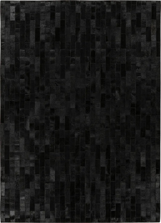  INSTYLE By Kayoom - Teppich Kurzflor Leder Ravi 100-IN Schwarz Grösse: 160cmx230cm