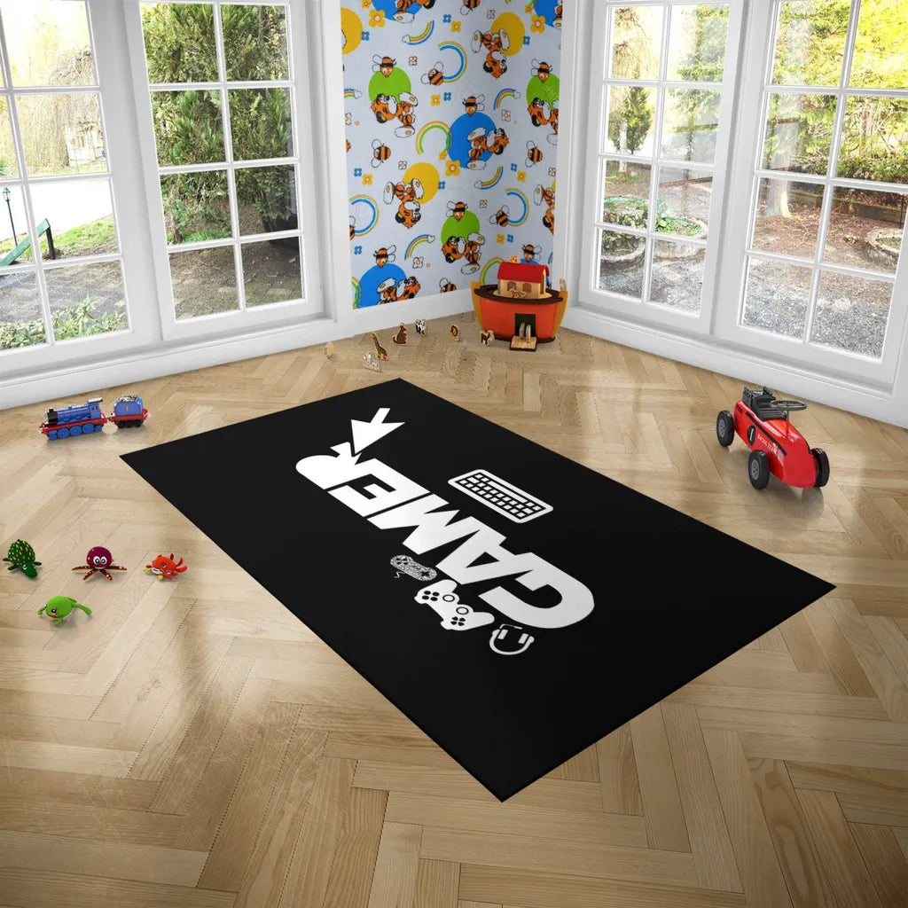  Jungengel Teppich Gamer Player Spiele Zocker Läufer Zimmer Unterlage Matte Schwarz : 180x280 Cm