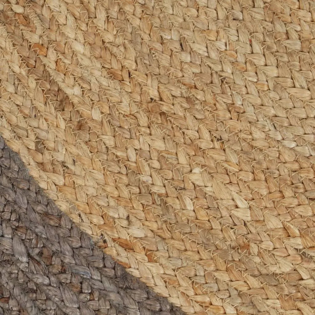  VidaXL Teppich Handgefertigt Jute Mit Grauem Rand 120 Cm