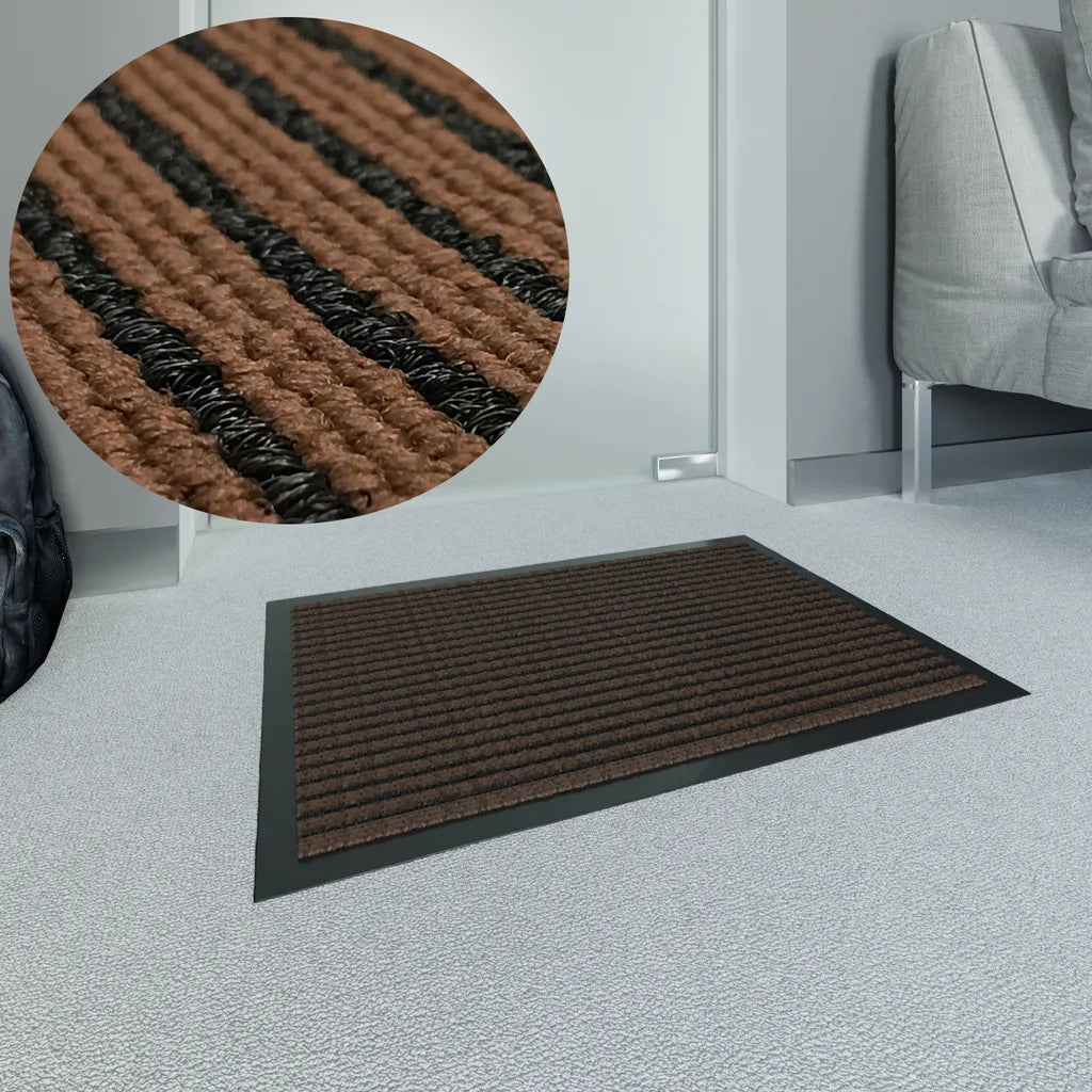  WEST & EAST Schmutzfangmatte - Braun-Schwarz 60 X 90 Cm - Fußabtreter - Sauberlaufmatte - Fußmatte - Bodenmatte - Türmatte - Fussmatte Innen Und Außen - Für Eingangsbereich - Rutschfest -Waschbar
