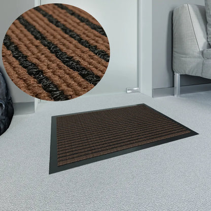  WEST & EAST Schmutzfangmatte - Braun-Schwarz 60 X 90 Cm - Fußabtreter - Sauberlaufmatte - Fußmatte - Bodenmatte - Türmatte - Fussmatte Innen Und Außen - Für Eingangsbereich - Rutschfest -Waschbar