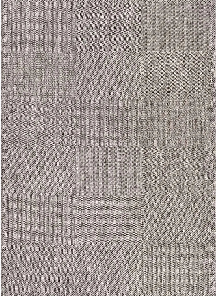  Robuster In- Und Outdoor Flachgewebe Terrassen Teppich Natur Look In Grau, Maße:140x200 Cm